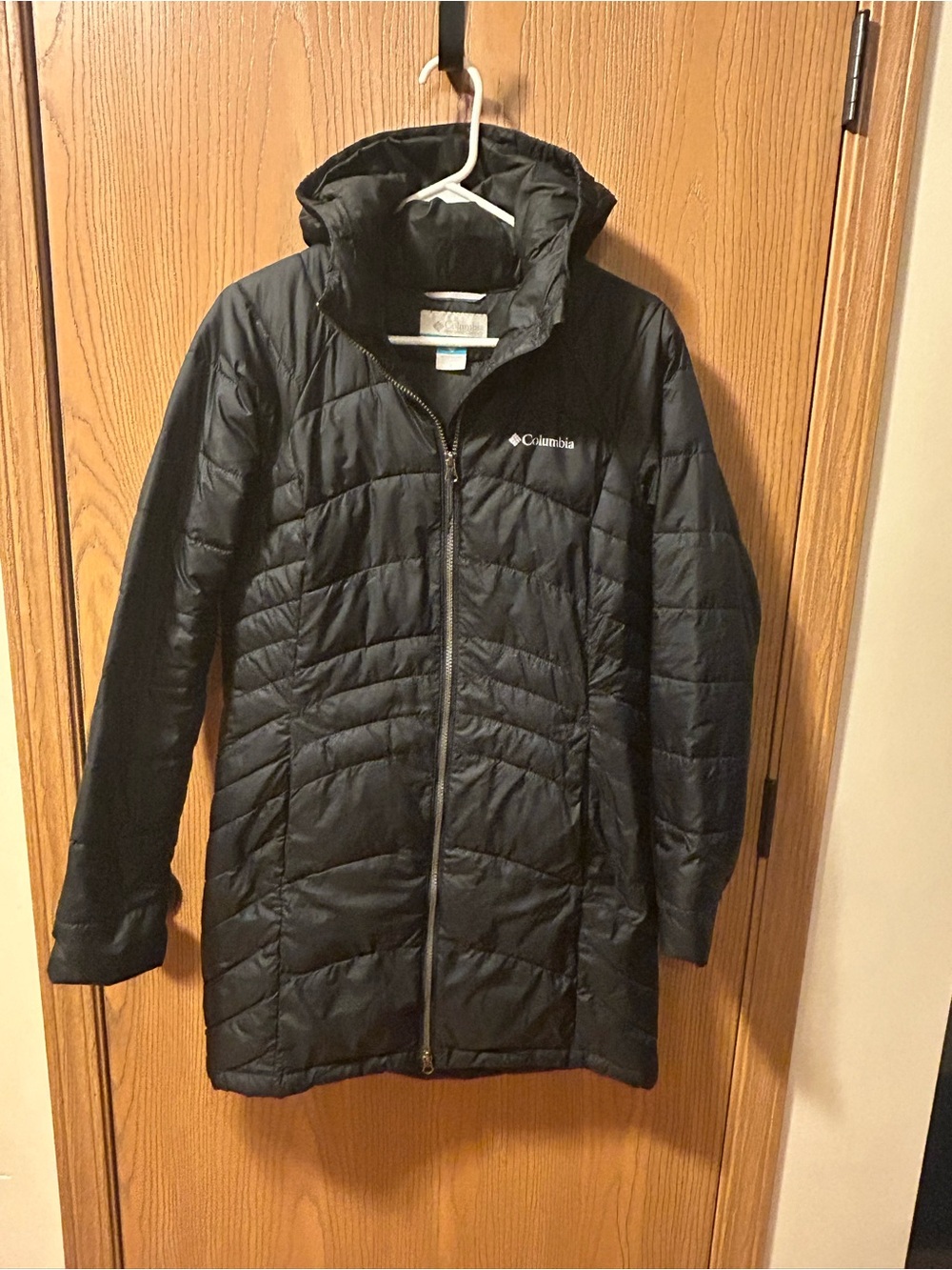 Columbia Women's Black Long Hooded Puffer Coat